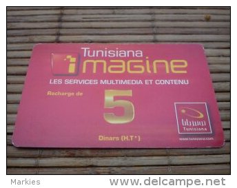 Prepaidcard  Tunesie 5 Dinars Used 2 Scans - Tunisie