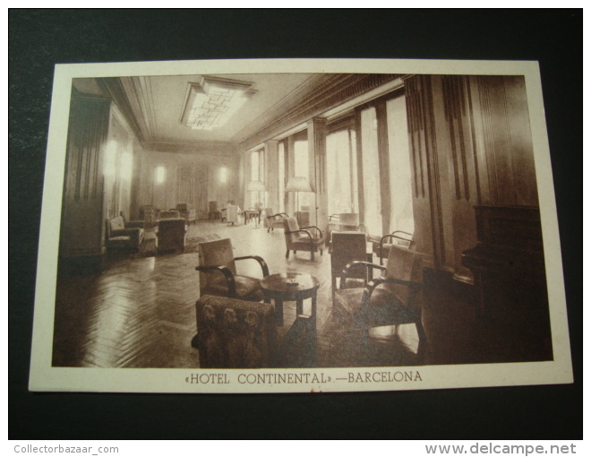 Barcelona Hotel Continental Art Deco Interior Tarjeta Postal Espa&ntilde;a Vintage Original Postcard Cpa Ak (W4_1062) - Hoteles & Restaurantes