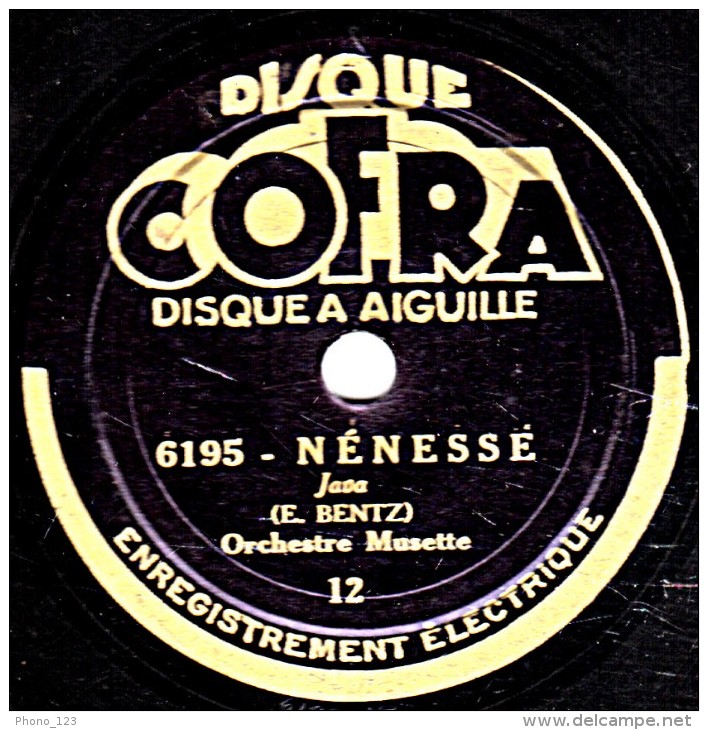 78 Trs - 22 Cm - état TB - Orch. Musette - NENESSE - PAS CHEZ NOUS - 78 Rpm - Schellackplatten