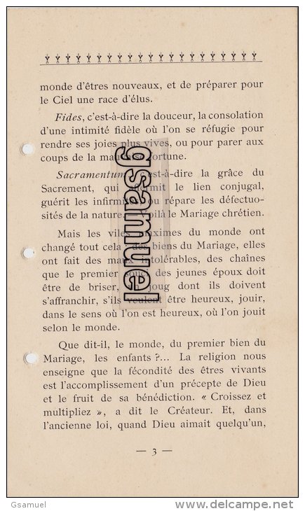 Challans. Carnet De Mariage De Constant Pinaud. Allocution Prononcée L&rsquo;Abbé F. Pascaud En 1911 à Saint André De Ni - Challans