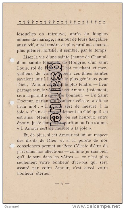 Challans. Carnet de Mariage de Constant Pinaud. Allocution prononcée l&rsquo;Abbé F. Pascaud en 1911 à Saint André de Ni