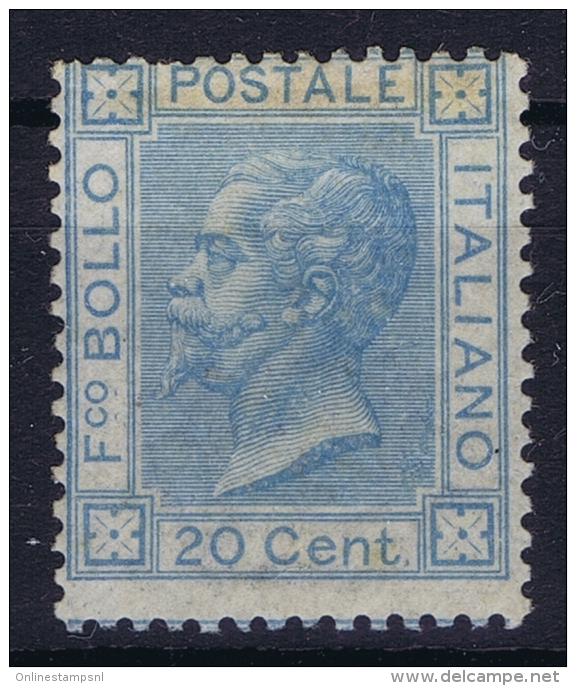 Italia: 1867 Sa 26 , Mi Nr 26 B Light Blue - Nuevos