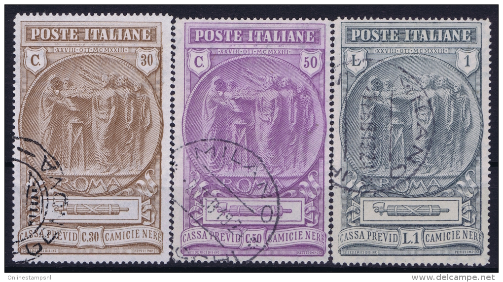 Italia: 1923  Sa 147 - 149  Mi Nr 183 - 185  Used - Gebraucht