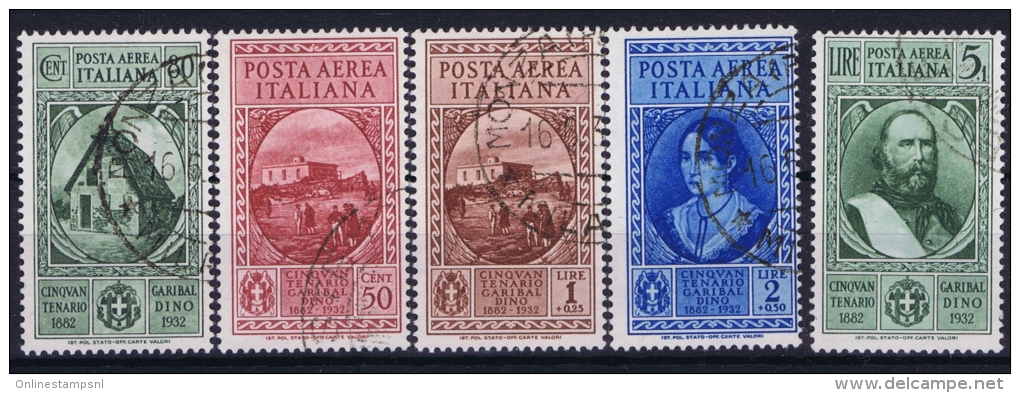 Italia: 1932 Sa A32 - A36  Mi 401 - 405 Used Airmail - Oblitérés