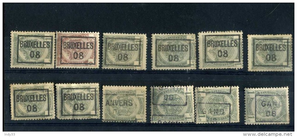 - BELGIQUE . PREOS 1908 . - Roulettes 1900-09