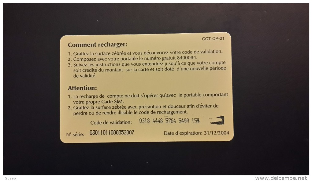 Congo-telecom S.a.r.l Le Reseau Du Peuple-500  Units Carte Prepayee-used Card+2prepiad Free - Kongo