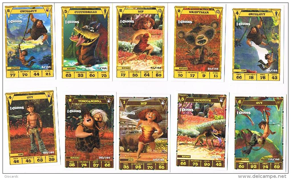 I CROODS - LOTTO DI 10 DIFFERENTI CARTE COMPRESE TRA I NUMERI 8 E 114 - - Altri & Non Classificati