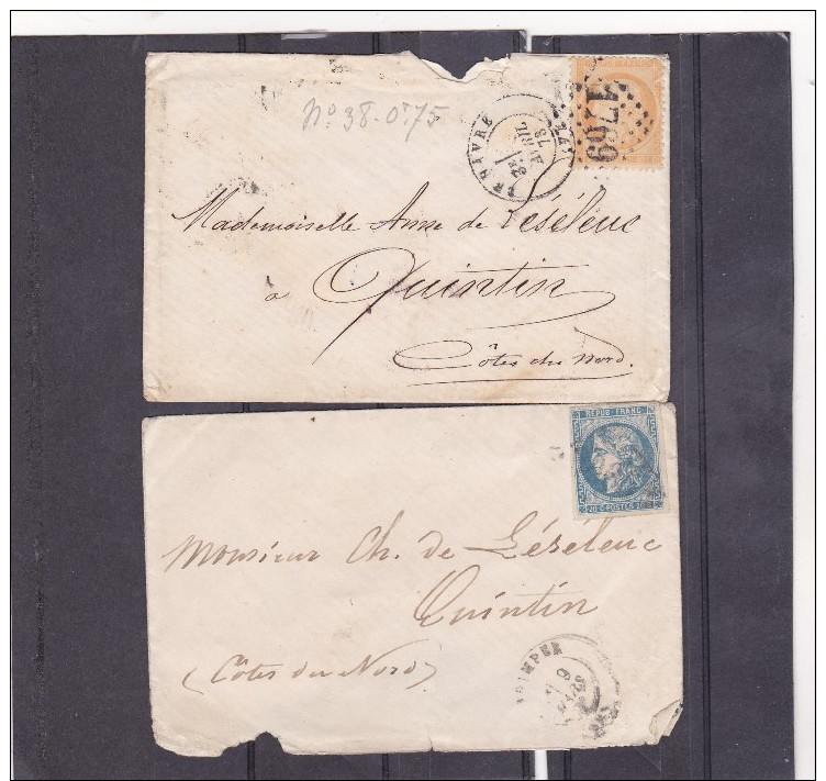 141 - Lettre  Cérès Gouvernement Provisoire N° 46 Et Siège De Paris N° 38 - 1849-1876: Période Classique