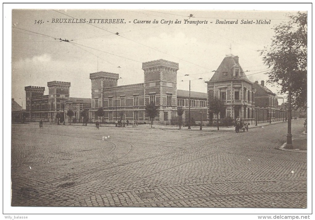 //  CPA - BRUXELLES - ETTERBEEK - Caserne Du Corps Des Transports - Boulevard St Michel - Henri Georges  // - Etterbeek