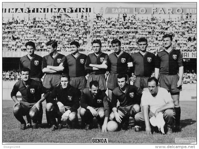 03383 "GENOA C.F.C.- FORMAZIONE DELLA SQUADRA ALLA FINE DEGLI ANNI '50". FOTOGRAFIA ORIGINALE. - Sport