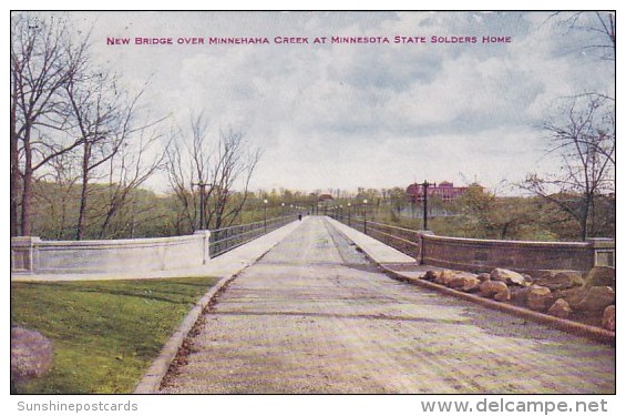 New Bridge Over Minnehaha Creek At Minnesota State Solders Home Minneapolis Minnesota 1910 - Minneapolis