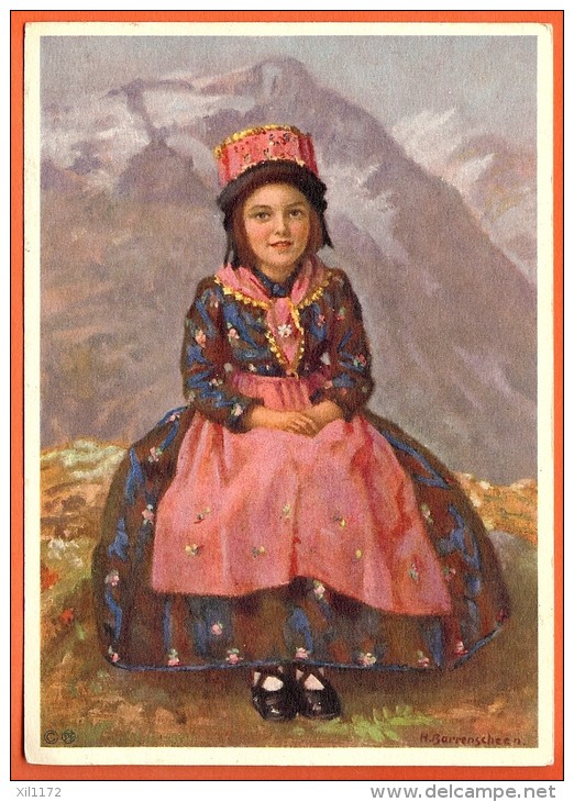 EZ-31  Costumes Suisses, Valais, Schweizer Trachten, Wallis. Circulé En 1951, Grand Format. - Autres & Non Classés