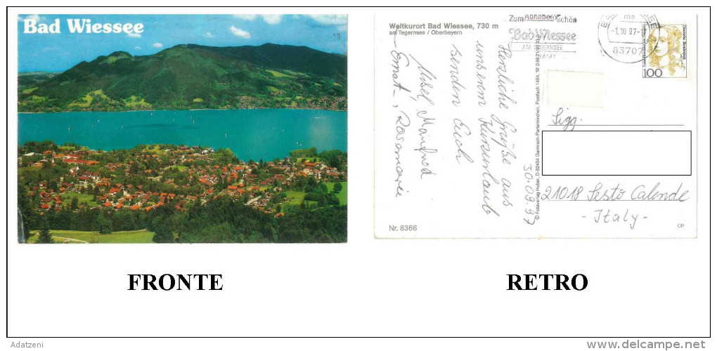 CARTOLINA COLORI GERMANIA – WELTKUROTT BAD WIESSEE VIAGGIATA 1997 VERSO SESTO CALENDE – INDIRIZZO OSCURATO PER PRIVACY C - Bad Wiessee