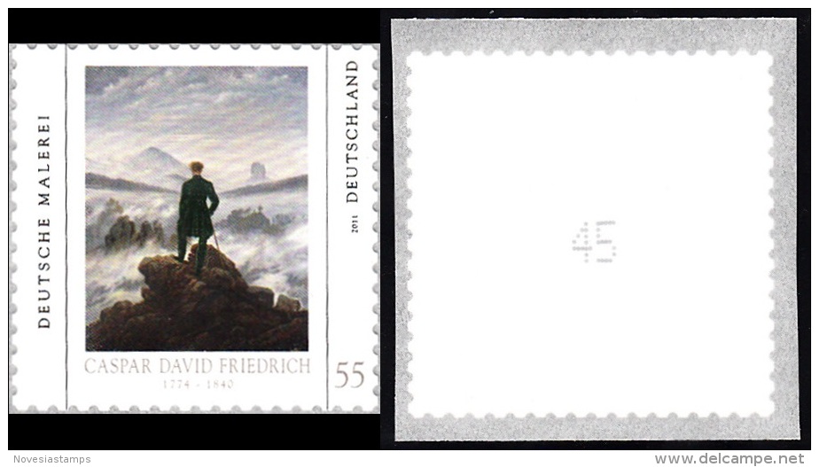 !a! GERMANY 2011 Mi. 2869 MNH SINGLE (coil) W/ Backside Number: (45 / B) -German Painting: Caspar David Friedrich - Ungebraucht