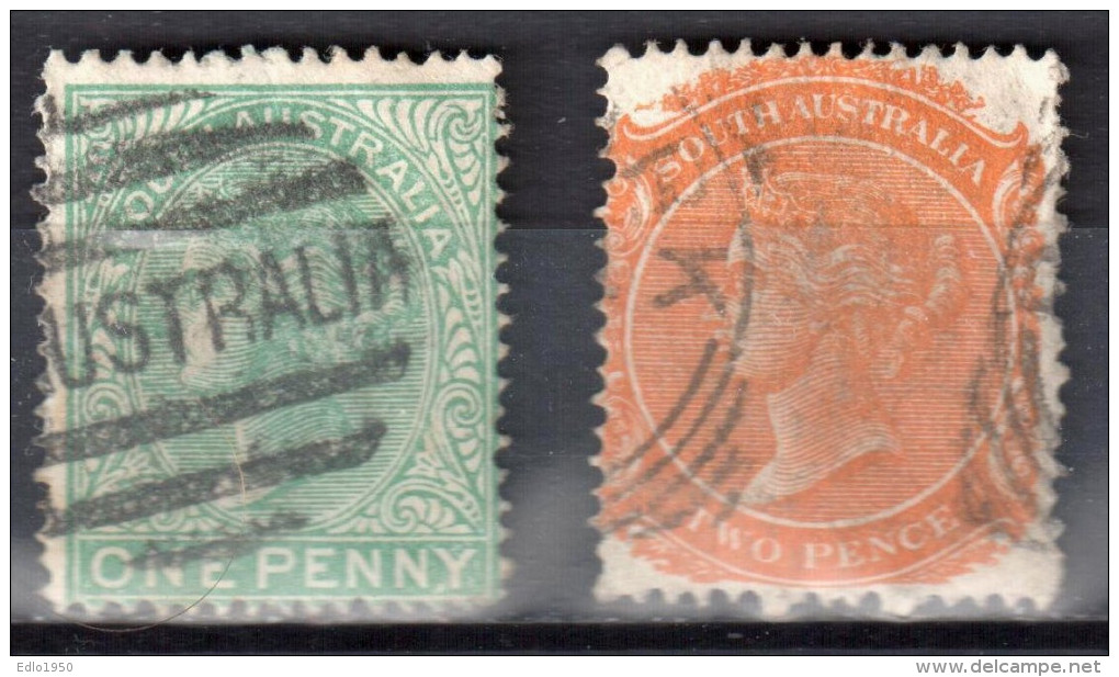 South Australia 1895 Queen Victoria - Mi 71-72A - Perf 15 - Used - Used Stamps