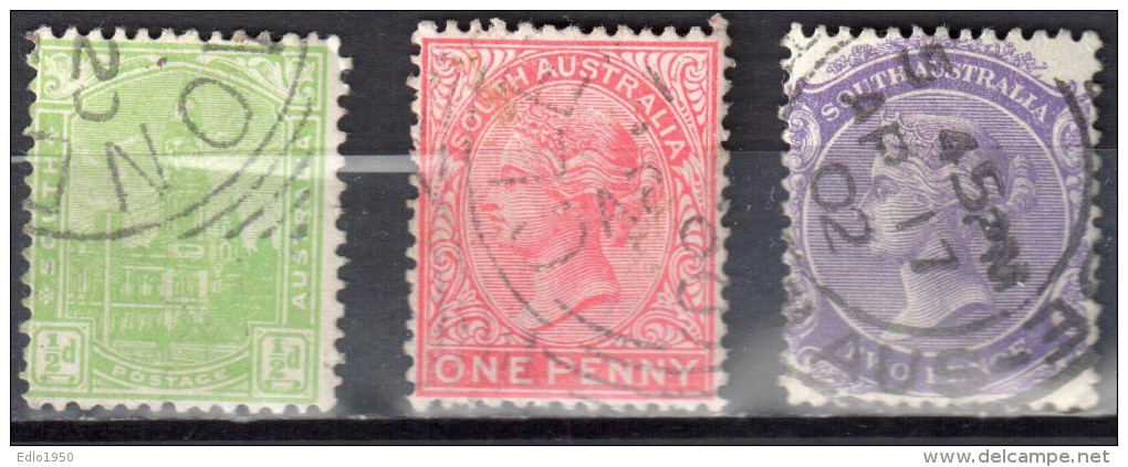 South Australia 1899 Adelaide Post Office, Queen Victoria - Mi 79-81A - Perf 13 - Used - Gebruikt