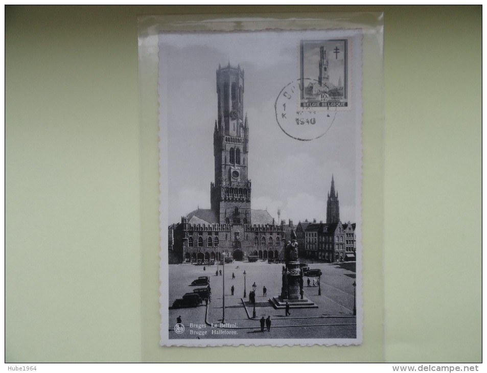 CARTE MAXIMUM CARD BEFFROI DE BRUGES  BELGIQUE - 1934-1951