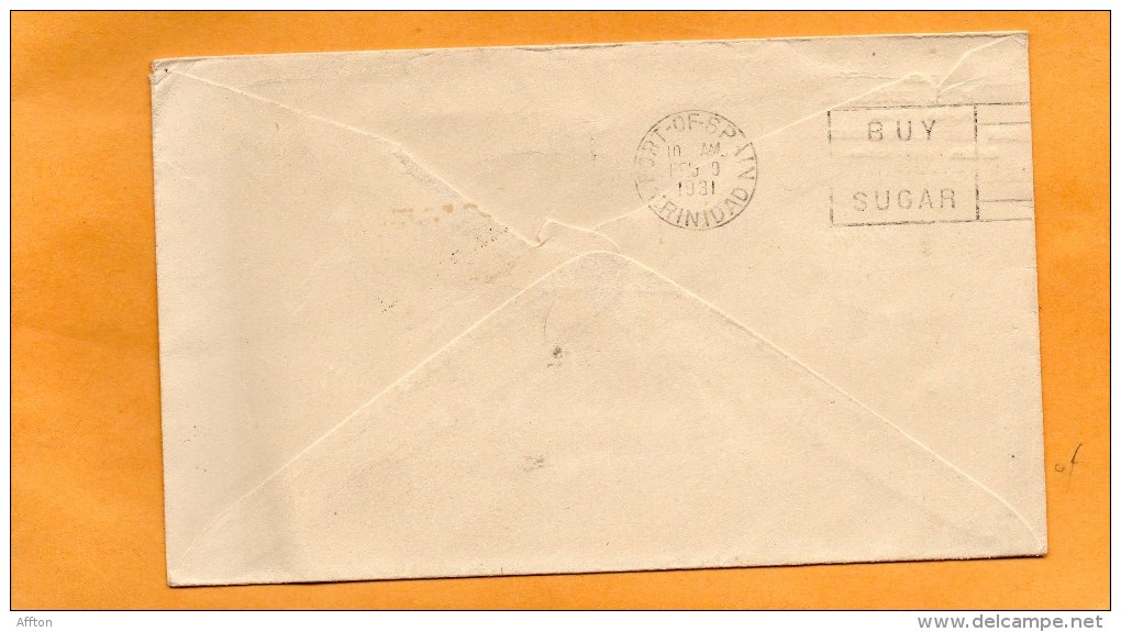 Trinidiad & Tobago 1931 Cover Mailed To USA - Trinidad Y Tobago