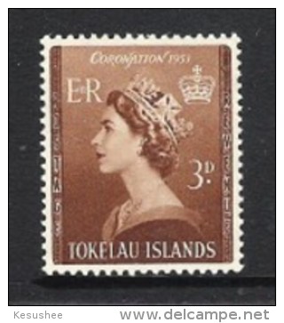 TOKELAU 1953 KRÖNUNG KÖNIGIN ELISABETH  Mi 4 ** - Tokelau