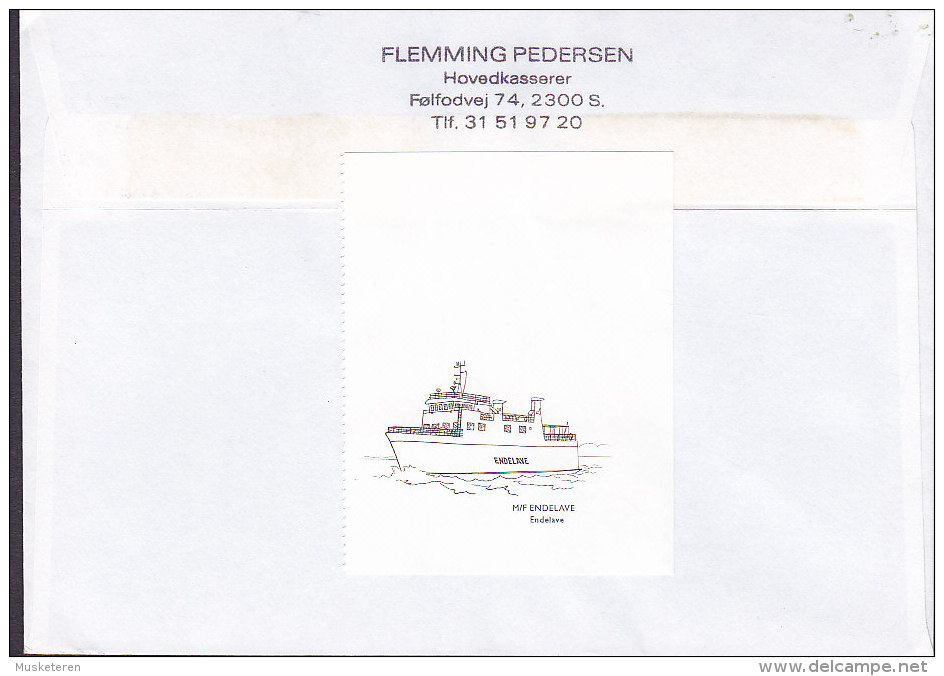 Denmark KØBEHAVN S. 1995 Cover Brief Map Landkarte Avernakø Aus Markenheftchen Ship Schiff Vignetten (2 Scans) - Briefe U. Dokumente