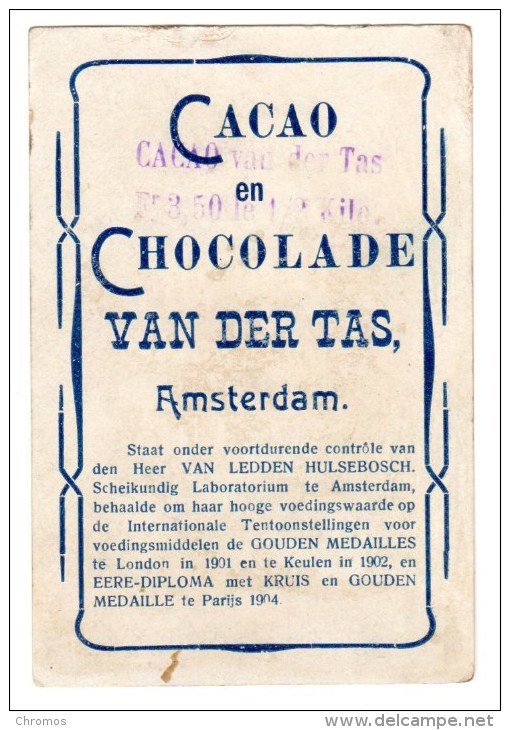 Chromo Pour Cacao Et Chocolat Van Der Tas, Amsterdam, Hollande, Poste En Roumanie, Rumänien - Autres & Non Classés