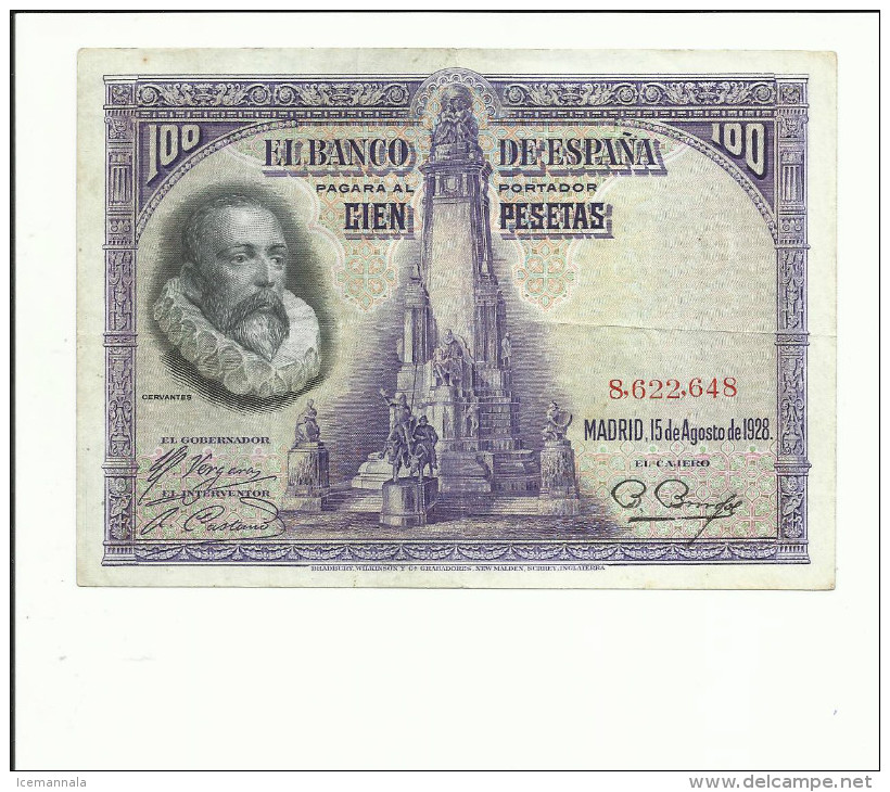 BILLETE 100 PESETAS 1928 - 100 Pesetas