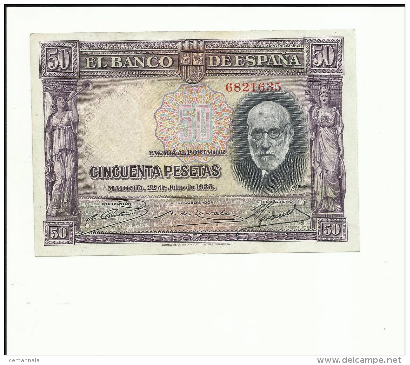 BILLETE 50 PESETAS 1935 - 100 Pesetas