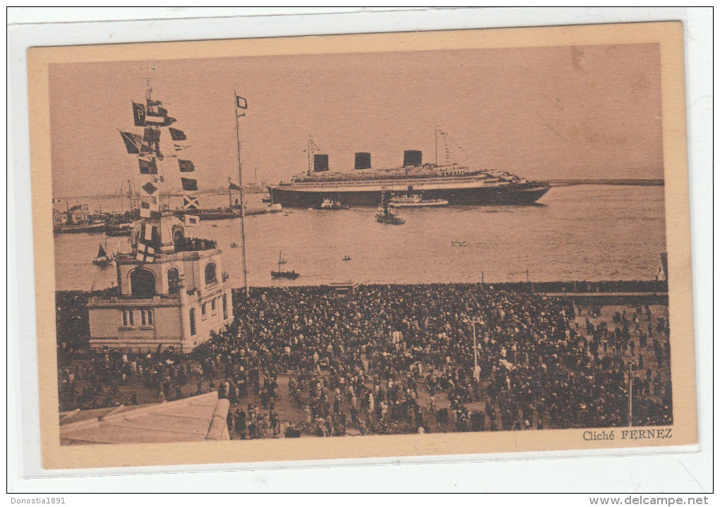 LE HAVRE ( 76 )  Arrivée Du Plus Grand Paquebot Du Monde  "" LA NORMANDIE ""  11 Mai 1935 - Paquebots