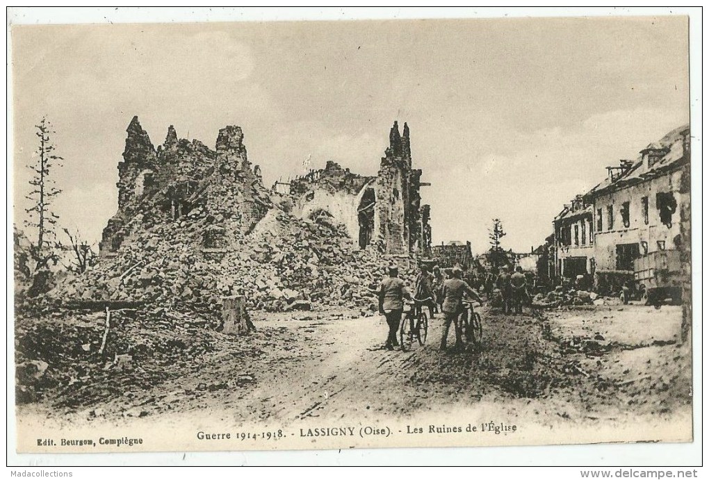 Lassigny (60.Oise) Les Ruines De L'Eglise - Lassigny