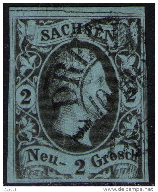 Dresden 1. DEC Auf 2 Ngr. Mattgrüngrau - Sachsen Nr. 5 Mit Platttenbruch - Geprüft BPP - Pracht - Saxe