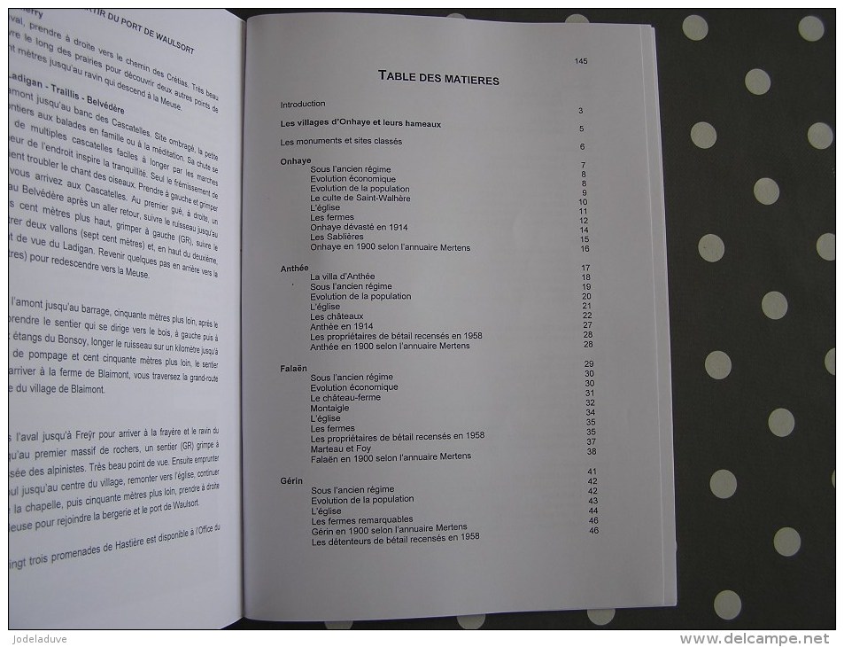 A LA DECOUVERTE DES VILLAGES DE ONHAYE & D´ HASTIERE Régionalisme Agimont Heer Hermeton Falaën Sommière Anthée Weillen - Belgique
