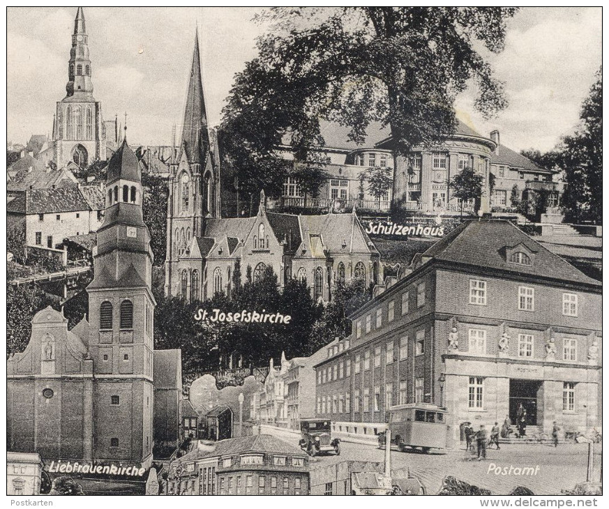 ALTE POSTKARTE GRUSS AUS BOCHOLT 1937 POSTAMT RAVARDITOR AAPARTIE SCHÜTZENHAUS JOSEFSKIRCHE KOLPING DENKMAL AMTSGERICHT - Bocholt