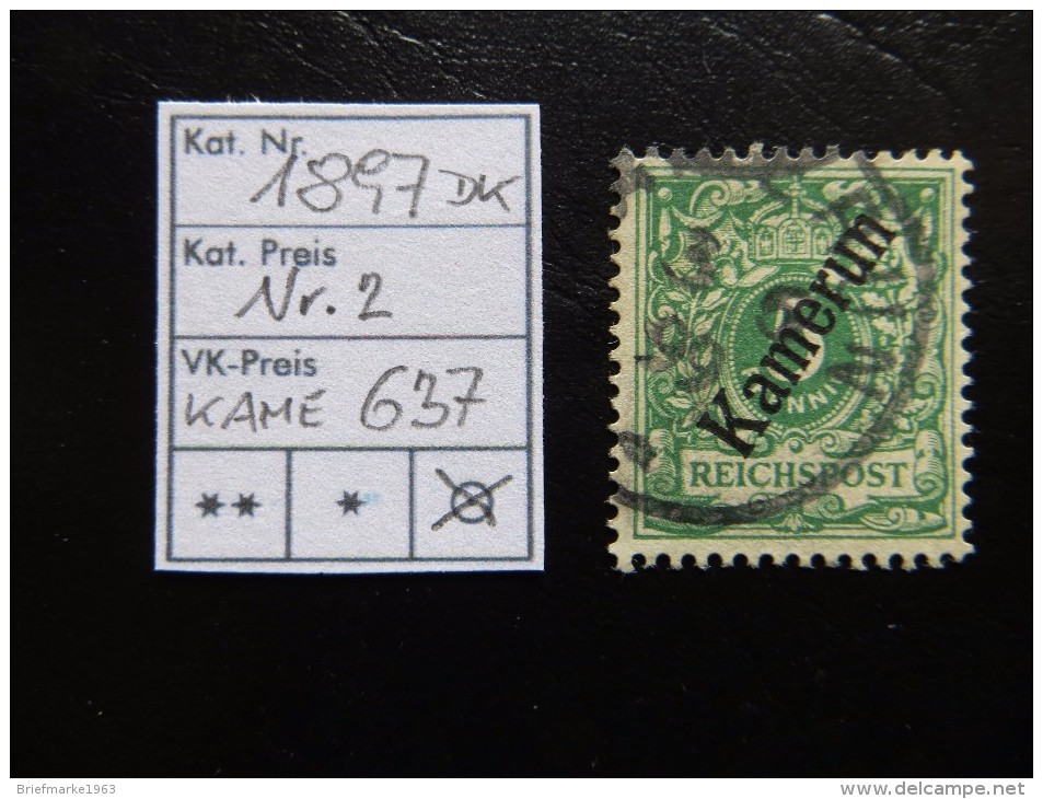 1897  " Mit Schrägem Aufdruck  Kamerun "   5 Pf Bläulichgrün   Gestempelt   LOT 637 - Cameroun