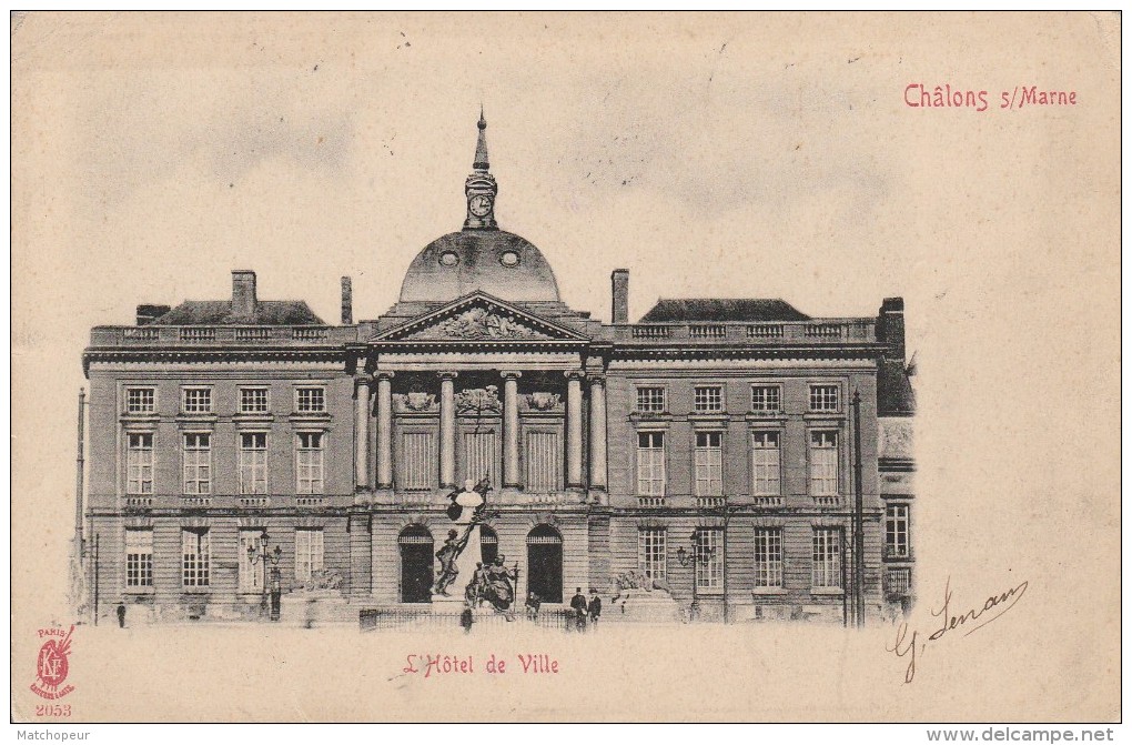 CHALONS SUR MARNE -51- L'HOTEL DE VILLE - CARTE PRECURSEUR - Châtillon-sur-Marne