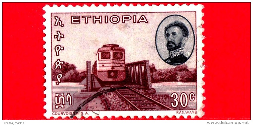 ETIOPIA - Usato - 1965 - Imperatore Haile Selassie - Ferrovia - Locomotive E Ponte - 30 - Etiopia