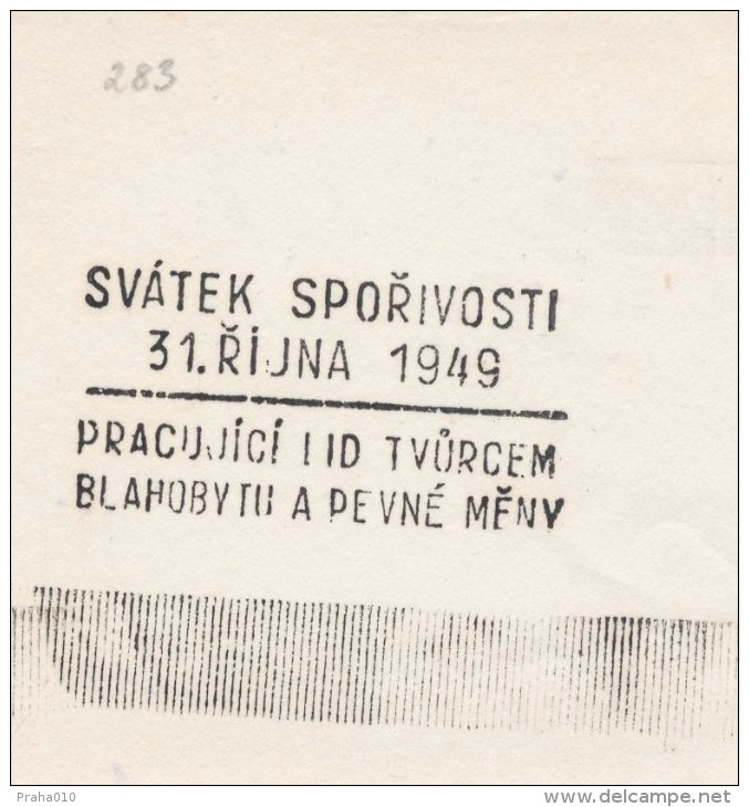J1146 - Czechoslovakia (1945-79) Control Imprint Stamp Machine (R!): Feast Of Thrift October 31, 1949 - Essais & Réimpressions