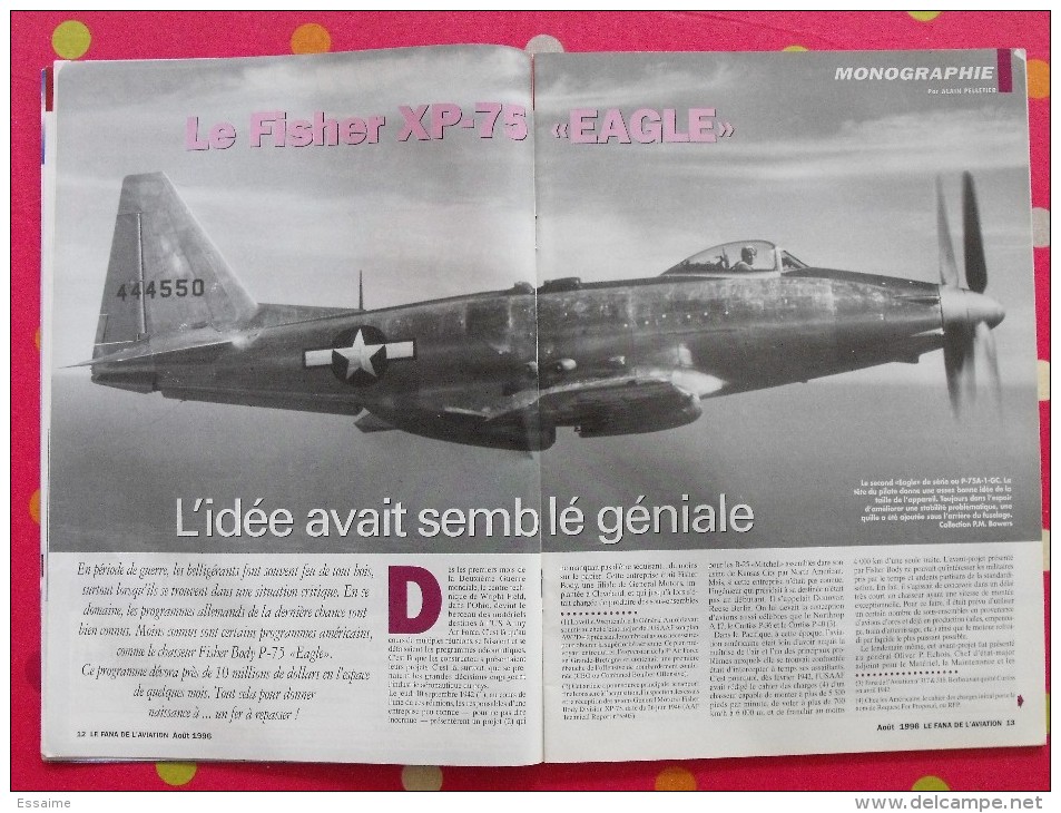 Revue Le Fana De L'aviation N° 321. 1996. Takoradi Avenger XP-75 Eagle, Alphonse Tellier Guerre Chine-japon 1937 - Flugzeuge