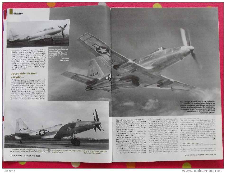 revue Le fana de l'aviation n° 321. 1996. takoradi avenger XP-75 Eagle, alphonse tellier guerre chine-japon 1937