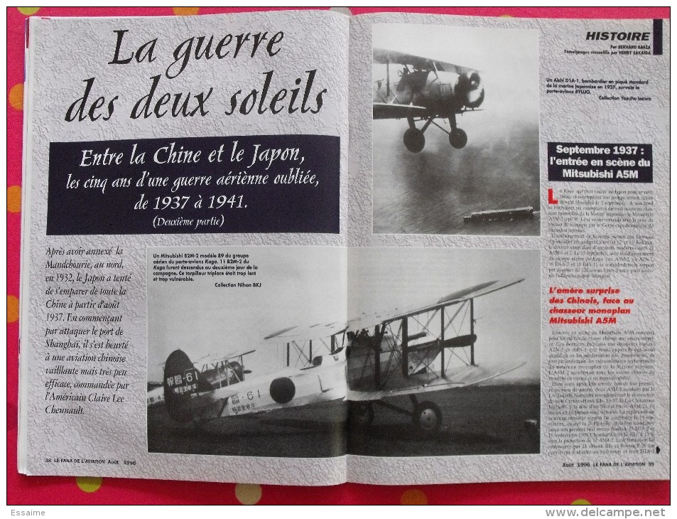 revue Le fana de l'aviation n° 321. 1996. takoradi avenger XP-75 Eagle, alphonse tellier guerre chine-japon 1937