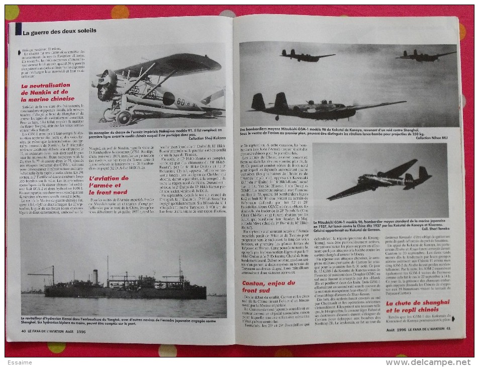 revue Le fana de l'aviation n° 321. 1996. takoradi avenger XP-75 Eagle, alphonse tellier guerre chine-japon 1937
