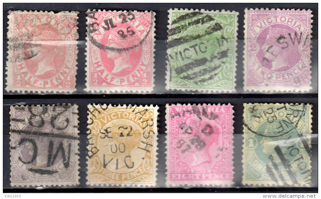 Victoria - Australia 1885/86 - Queen Victoria  - Mi 90-93,96,97 Used - Used Stamps