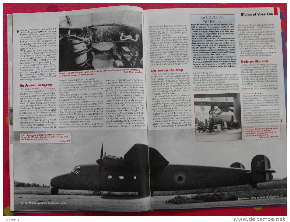 revue Le fana de l'aviation n° 322. 1996. avion atlantic blohm & voss guerre chine-japon 1937