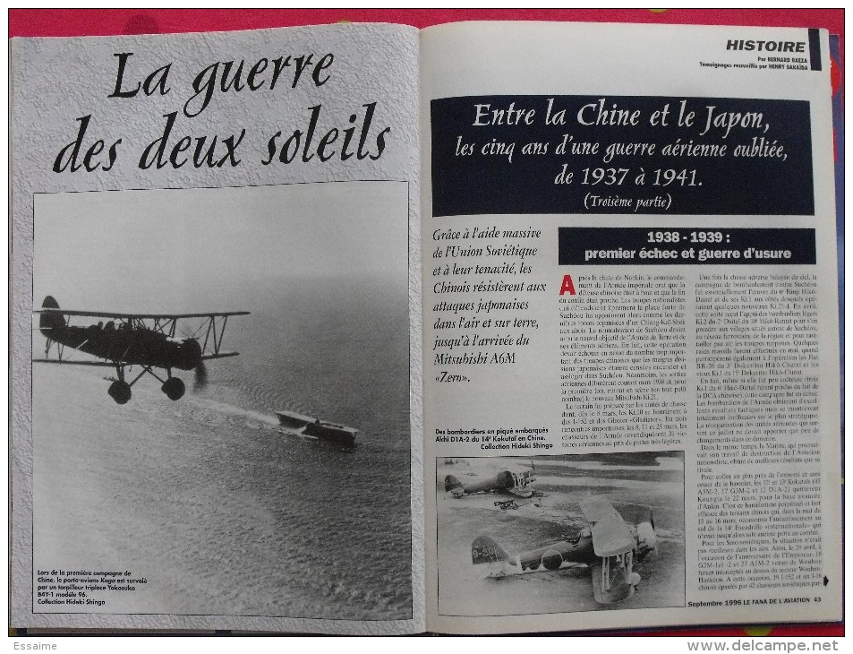 revue Le fana de l'aviation n° 322. 1996. avion atlantic blohm & voss guerre chine-japon 1937