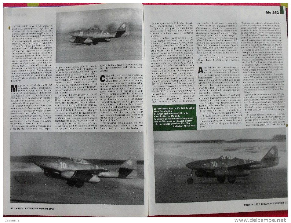 revue Le fana de l'aviation n° 323. 1996 avion bell P-63 kingcobra hélicoptère guerre chine-japon 1937 messerschmitt 262