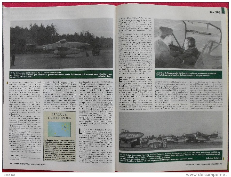 revue Le fana de l'aviation n° 324. 1996 avion canadair Rayack hydravions géants messerschmitt 262