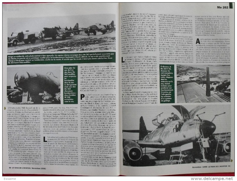 revue Le fana de l'aviation n° 324. 1996 avion canadair Rayack hydravions géants messerschmitt 262