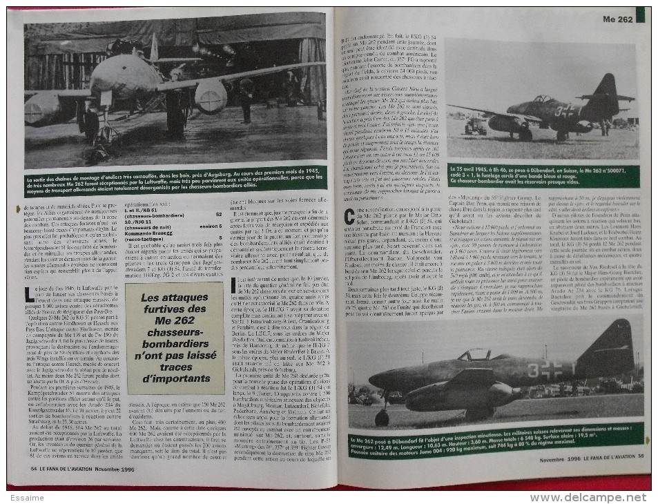 revue Le fana de l'aviation n° 324. 1996 avion canadair Rayack hydravions géants messerschmitt 262