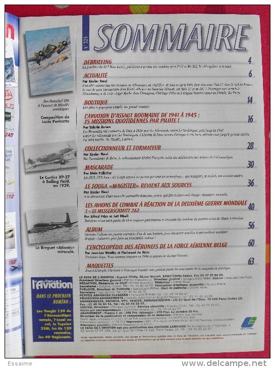 Revue Le Fana De L'aviation N° 325. 1996 Avion Breguet Atlantic Messerschmitt 262. Aviation Roumaine En 1941 - AeroAirplanes