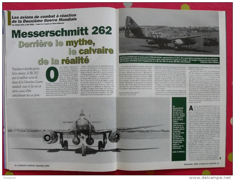 revue Le fana de l'aviation n° 325. 1996 avion breguet atlantic messerschmitt 262. aviation roumaine en 1941