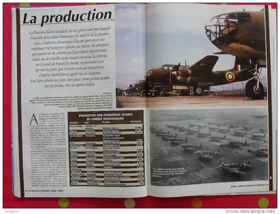 revue Le fana de l'aviation hors série n° 4. 1996 avions de combat britanniques de la deuxième guerre mondiale